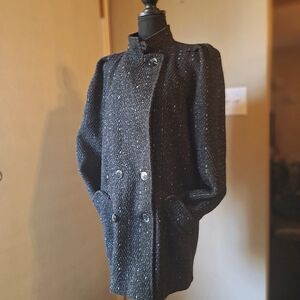 VINTAGE UNION TAG New York Girl wool dress coat puffy shoulder sz 11